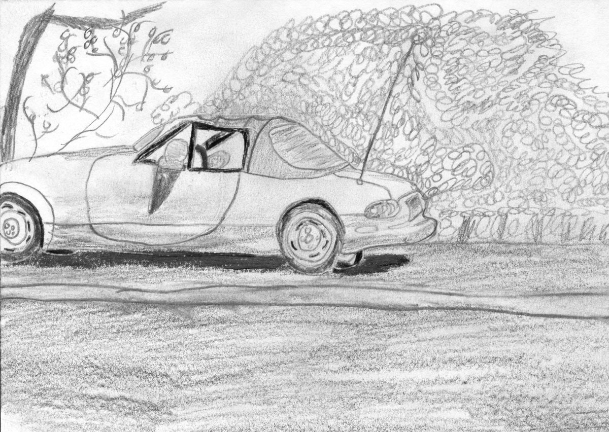 Student illustration of a car